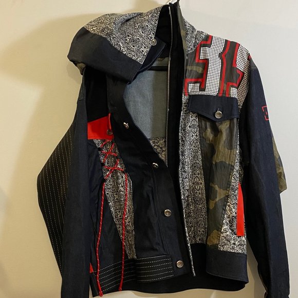 LES BENJAMINS Mix-Media Denim Jacket. Size Small. RARE CUSTOM for Lewis Hamilton - Picture 1 of 11